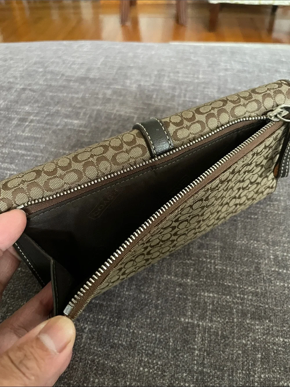 Coach Vintage Brown Monogram Buckle Wallet